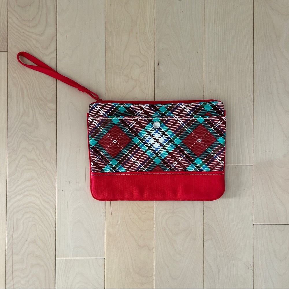 Land’s End Red Plaid Clutch